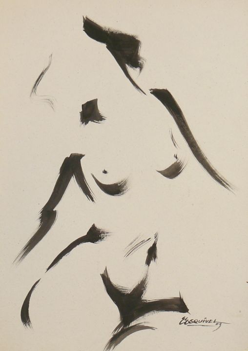 Torso De Mujer, Dibujo por Erwin Esquivel C | Artmajeur