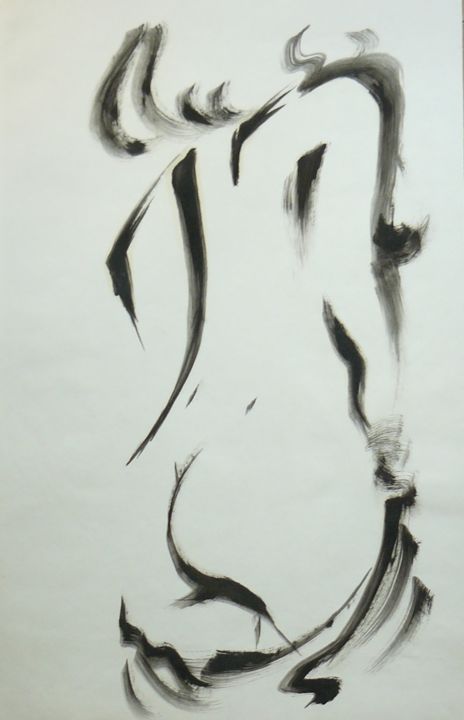 "dorso femenino" başlıklı Resim Erwin Esquivel C tarafından, Orijinal sanat, Mürekkep
