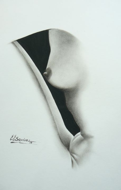 Dessin intitulée "perfil de mujer" par Erwin Esquivel C, Œuvre d'art originale, Encre