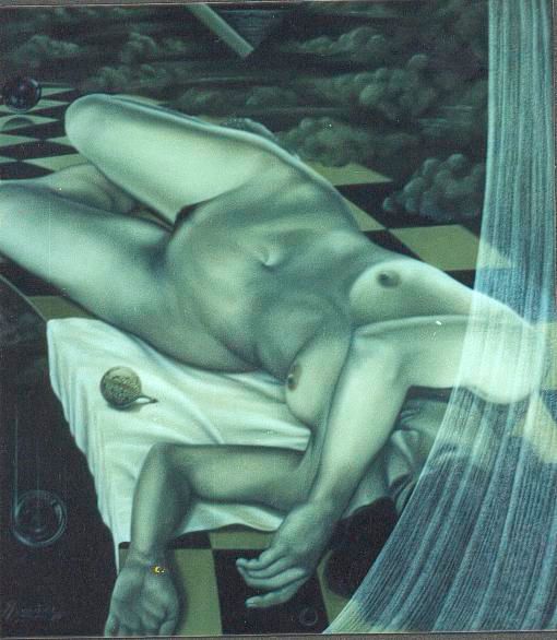 Drawing titled "desnudo sideral 7" by Erwin Esquivel C, Original Artwork, Chalk