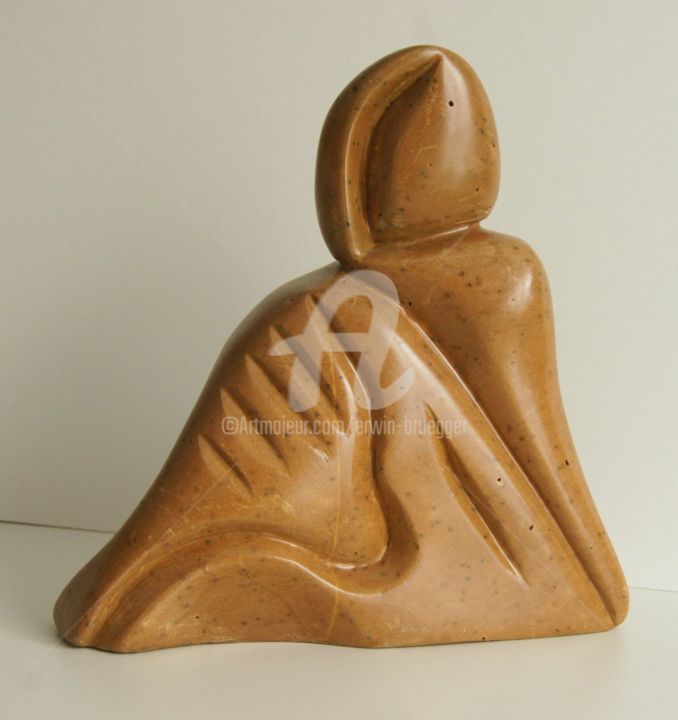 Sculpture titled "Deusa contemplativa" by Erwin Bruegger, Original Artwork, Stone