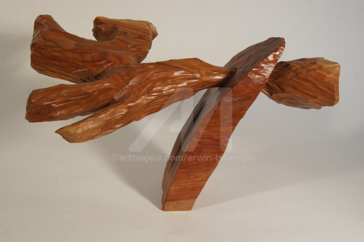 Sculpture titled "Gleichgewicht der S…" by Erwin Bruegger, Original Artwork, Wood