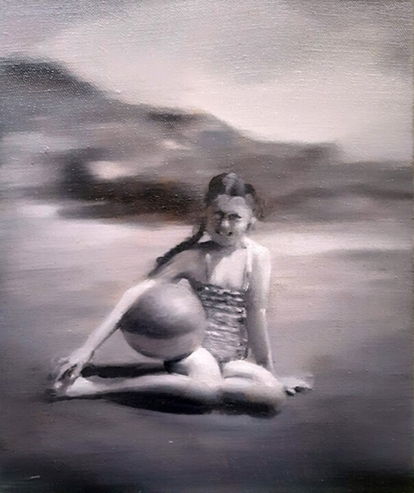 Картина под названием "Beach ball" - Erwin Van Kreij, Подлинное произведение искусства, Масло Установлен на Деревянная рама…