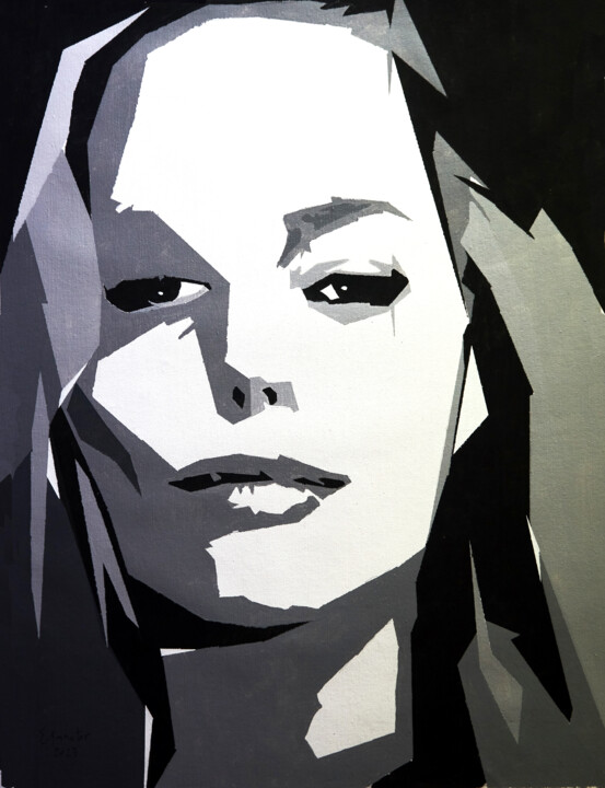 Pittura intitolato "MARGOT ROBBIE" da E_sabater, Opera d'arte originale, Acrilico