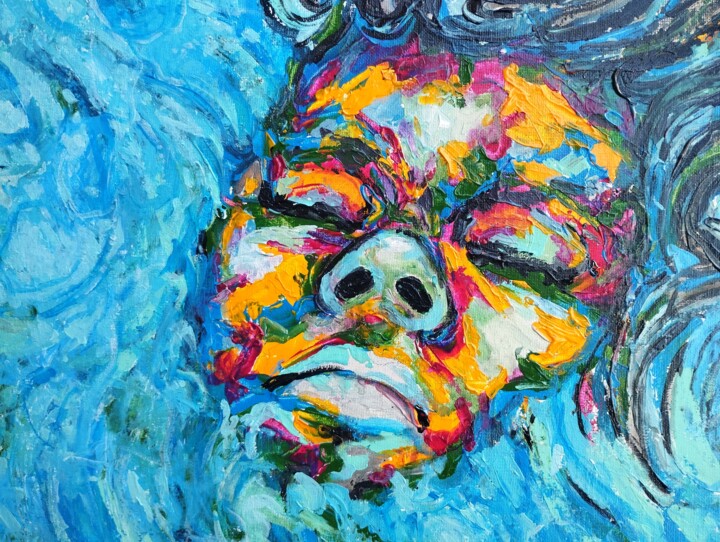 Peinture intitulée "Heads Deep" par Esbardallou, Œuvre d'art originale, Acrylique