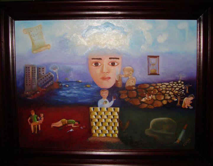 Peinture intitulée "Señales de los Tiem…" par Escalas, Œuvre d'art originale, Autre