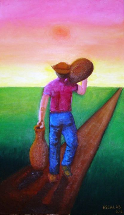 Pintura titulada "Camino a Casa" por Carmen Escalante, Obra de arte original