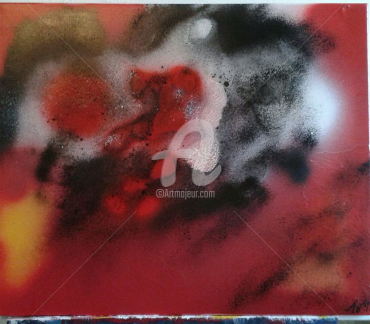 Painting titled "Eruption2" by Anita Escalera, Original Artwork, Airbrush