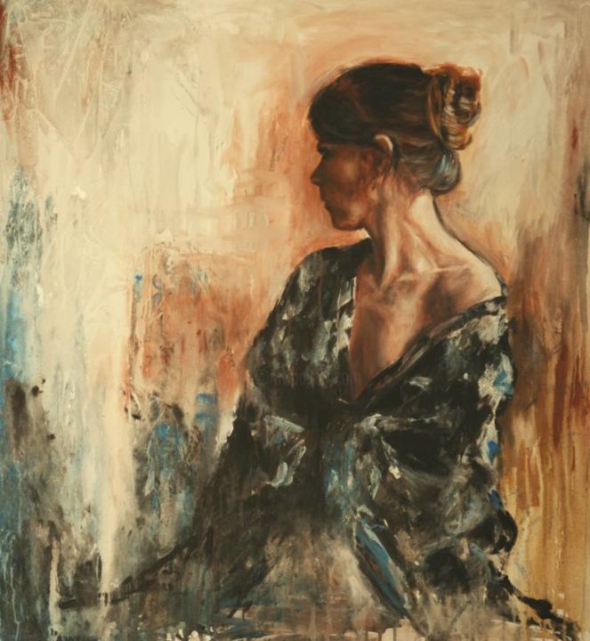 Painting titled "potente" by Escha Van Den Bogerd, Original Art,