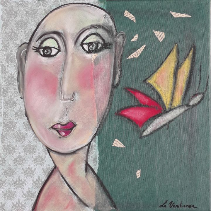 Painting titled "La mémoire s'envole" by La Venitienne, Original Artwork, Acrylic