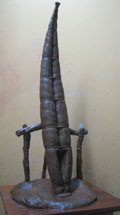Sculpture titled ""Caballito de Totor…" by Humberto   Orestes Hoyos   Guevara, Original Artwork, Bronze