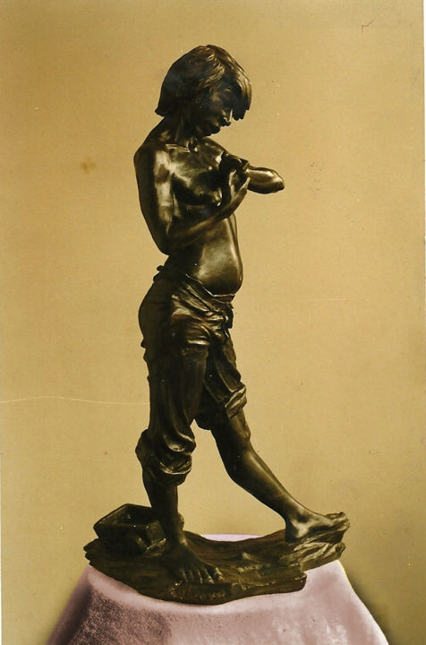 Sculpture titled ""Mi Carrito Malogra…" by Humberto   Orestes Hoyos   Guevara, Original Artwork, Bronze