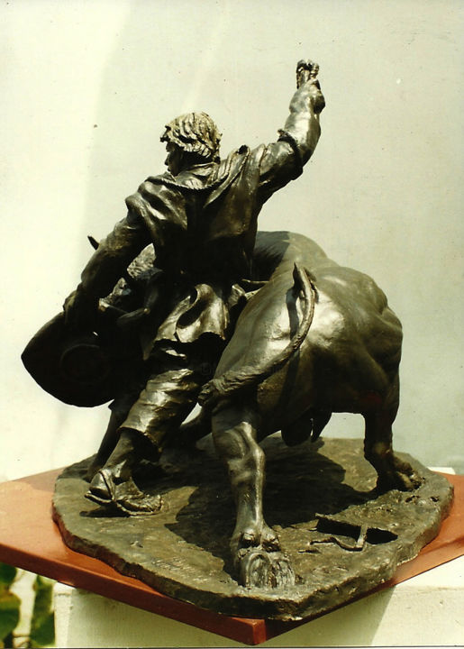 Sculpture titled ""Torero Cholo"" by Humberto   Orestes Hoyos   Guevara, Original Artwork, Bronze