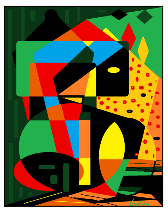 Grafika cyfrowa / sztuka generowana cyfrowo zatytułowany „jungle bird” autorstwa Esdras Oliveira, Oryginalna praca, Malarstw…