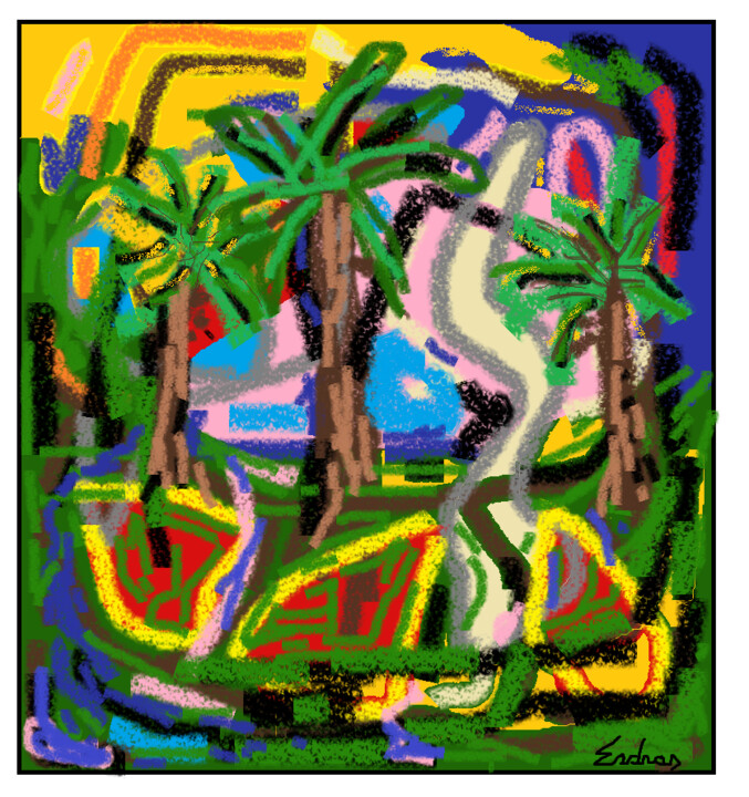 Artes digitais intitulada "Jungle fever" por Esdras Oliveira, Obras de arte originais, Pintura digital
