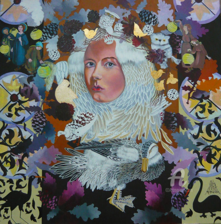 Peinture intitulée "Pastorale" par Eska Kerouedan, Œuvre d'art originale, Acrylique Monté sur Autre panneau rigide