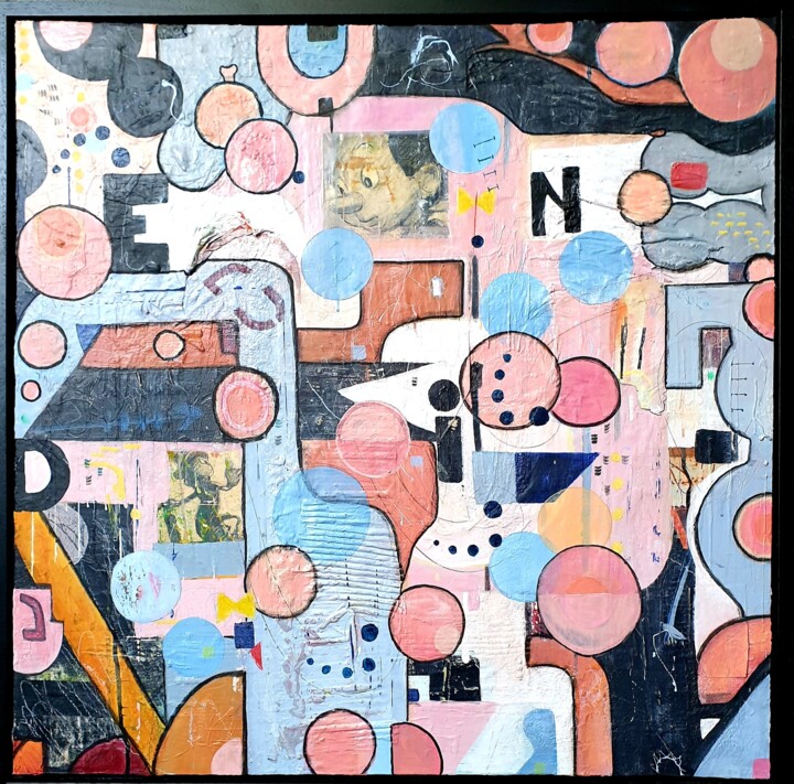 Painting titled "Ode to Indy: bubbles" by Esmeralda Skverer, Original Artwork, Acrylic