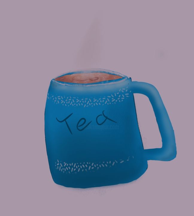 Digital Arts titled "Tea’s Up" by Esme Lee, Original Artwork, Digital Painting