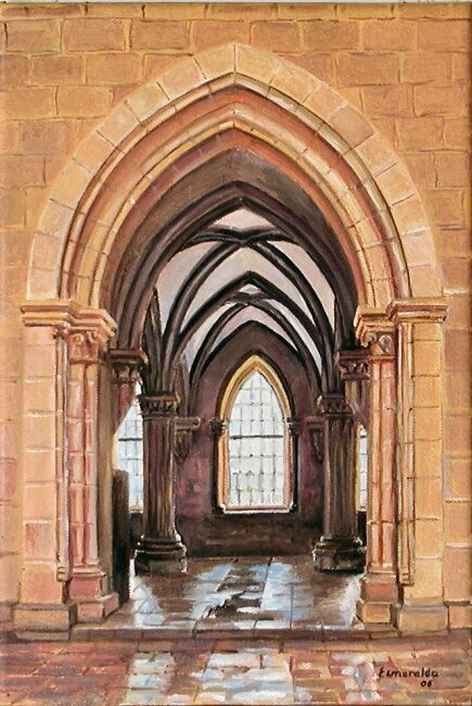 Pintura intitulada "Mosteiro Sta Maria…" por Esmeralda Duarte, Obras de arte originais