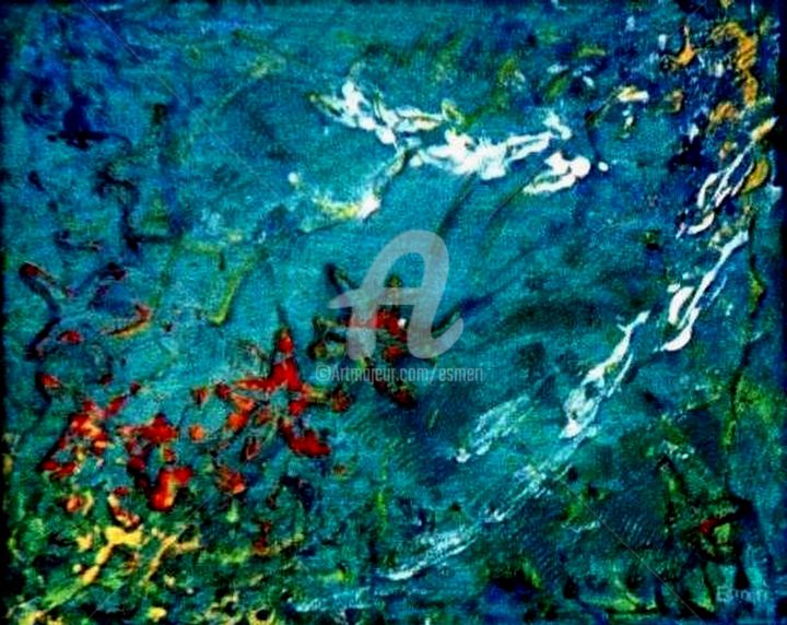 Картина под названием "OCEAN DEEPS" - Esmeri, Подлинное произведение искусства, Акрил
