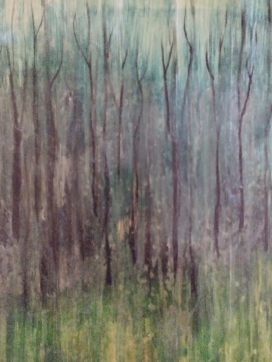 Malarstwo zatytułowany „La foresta incantata” autorstwa Esoterya, Oryginalna praca, Tempera
