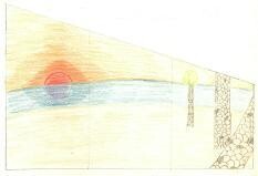 Ζωγραφική με τίτλο "Gulf Sunrise" από Esp---Art, Αυθεντικά έργα τέχνης