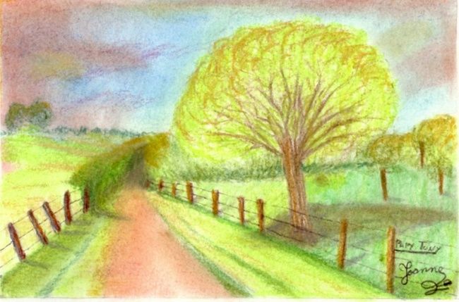 Peinture intitulée "Paysage d'été" par Geneviève Verly-De Swarte, Œuvre d'art originale,
