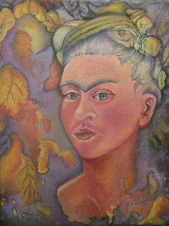 Pintura intitulada ""Frida Blanca"" por Liliana Esperanza, Obras de arte originais, Óleo