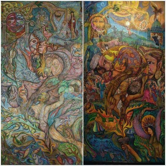 Painting titled ""Inter cultural dia…" by Victor Espinosa (Bong Espinosa), Original Art, Acrylic