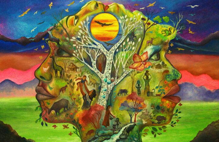 Painting titled ""Sustainance"" by Victor Espinosa (Bong Espinosa), Original Artwork, Acrylic