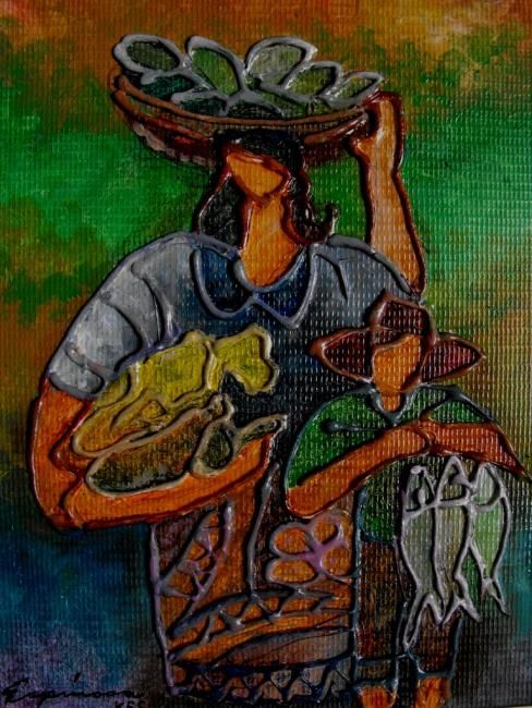 Painting titled "FISHERMANS_FISH_VEN…" by Victor Espinosa (Bong Espinosa), Original Artwork