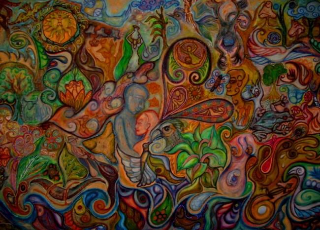 Painting titled ""TROPICAL ROOTS" Na…" by Victor Espinosa (Bong Espinosa), Original Art,