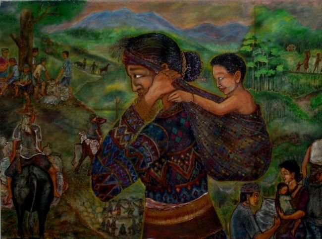 「"SESLONG"a native w…」というタイトルの絵画 Victor Espinosa (Bong Espinosa)によって, オリジナルのアートワーク