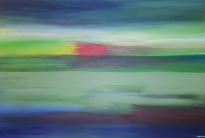 Schilderij getiteld "Horizon" door Espion, Origineel Kunstwerk, Acryl