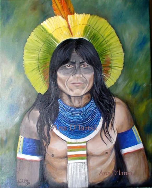 Painting titled "Indio.jpg" by Espírito Luz, Original Artwork