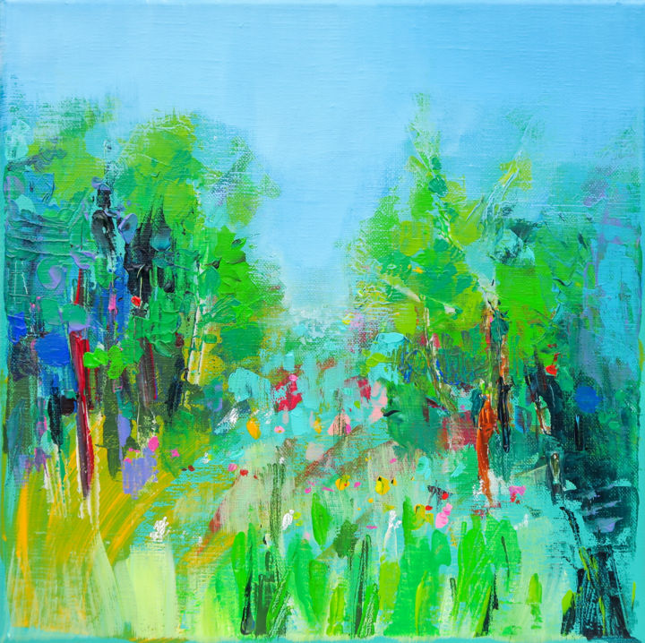 Painting titled "Le Printemps, tout…" by Gérard Esquerre, Original Artwork, Acrylic Mounted on Wood Stretcher frame