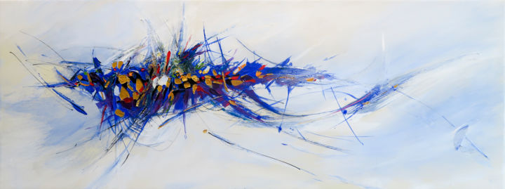 Peinture intitulée "Partition, hommage…" par Gérard Esquerre, Œuvre d'art originale, Acrylique Monté sur Panneau de bois
