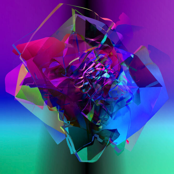 Arts numériques intitulée "Bouquet de Couleurs" par Gérard Esquerre, Œuvre d'art originale, Travail numérique 2D Monté sur M…
