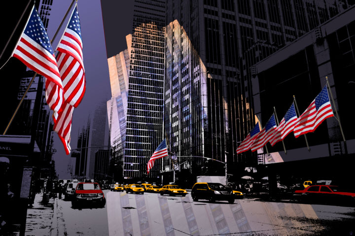 Digitale Kunst mit dem Titel "New York 3 - Série…" von Gérard Esquerre, Original-Kunstwerk, Digitale Malerei