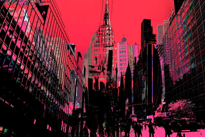Arts numériques intitulée "New York 8 - Variat…" par Gérard Esquerre, Œuvre d'art originale, Peinture numérique