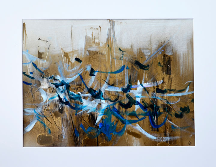 绘画 标题为“Elles traversaient…” 由Gérard Esquerre, 原创艺术品, 丙烯 安装在纸板上