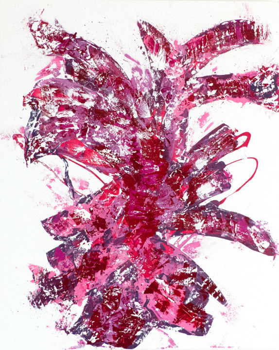 Peinture intitulée "Pink Flower" par Esse, Œuvre d'art originale, Acrylique