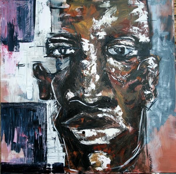 Painting titled "BLACK" by Essebe, Original Artwork