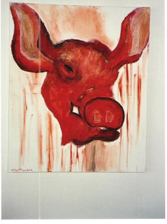 Peinture intitulée "cochon.jpg" par Michel Pignolet, Œuvre d'art originale