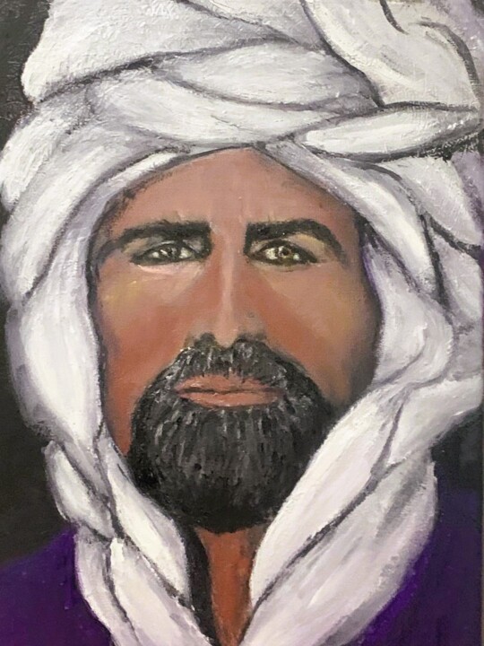 Painting titled "Fier berbère" by Essia, Original Artwork, Oil