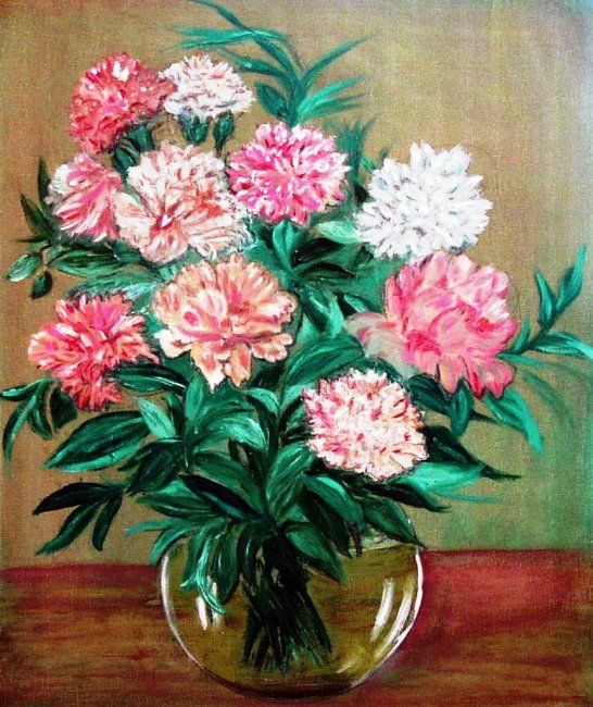 Peinture intitulée "Bouquet de fleurs" par Essia, Œuvre d'art originale