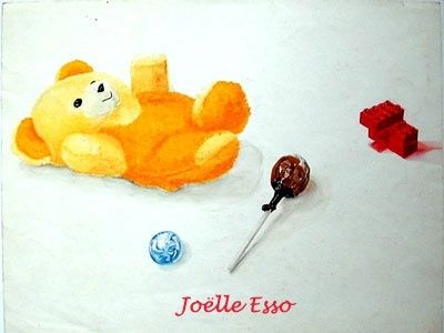 Malerei mit dem Titel "Nounours" von Joëlle Esso, Original-Kunstwerk