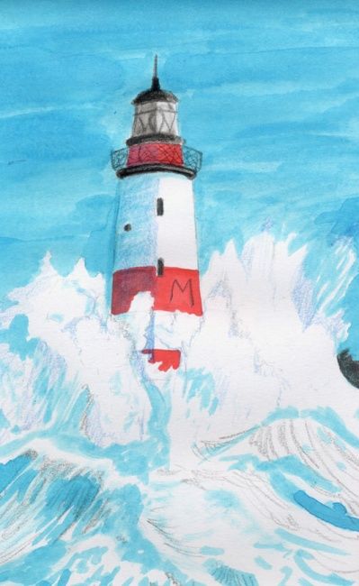 Painting titled "Phare" by Joëlle Esso, Original Artwork