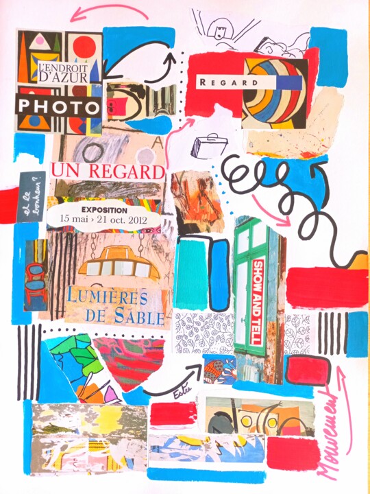 Collages getiteld "Regards croisés" door Estée, Origineel Kunstwerk, Collages