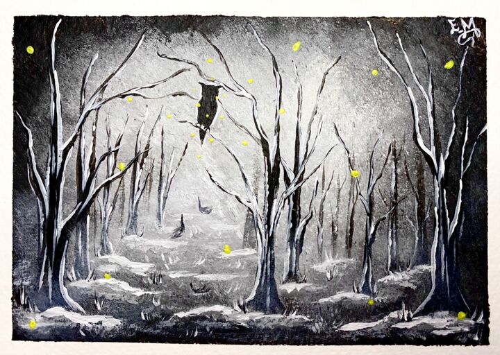 Pintura titulada "Secret Forest" por Estefany Mariño, Obra de arte original, Acrílico